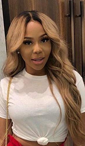 Smartinnov #1B/27 Ombre Blonde Dark Roots 13x6 Lace Front Wig - 150% Density Glueless Human Hair Wig with Baby Hair | Curly Wavy Pre-Plucked 100% Remy Hair | Perfect for Daily Wear, Cosplay & Special Occasions (14 Inches)