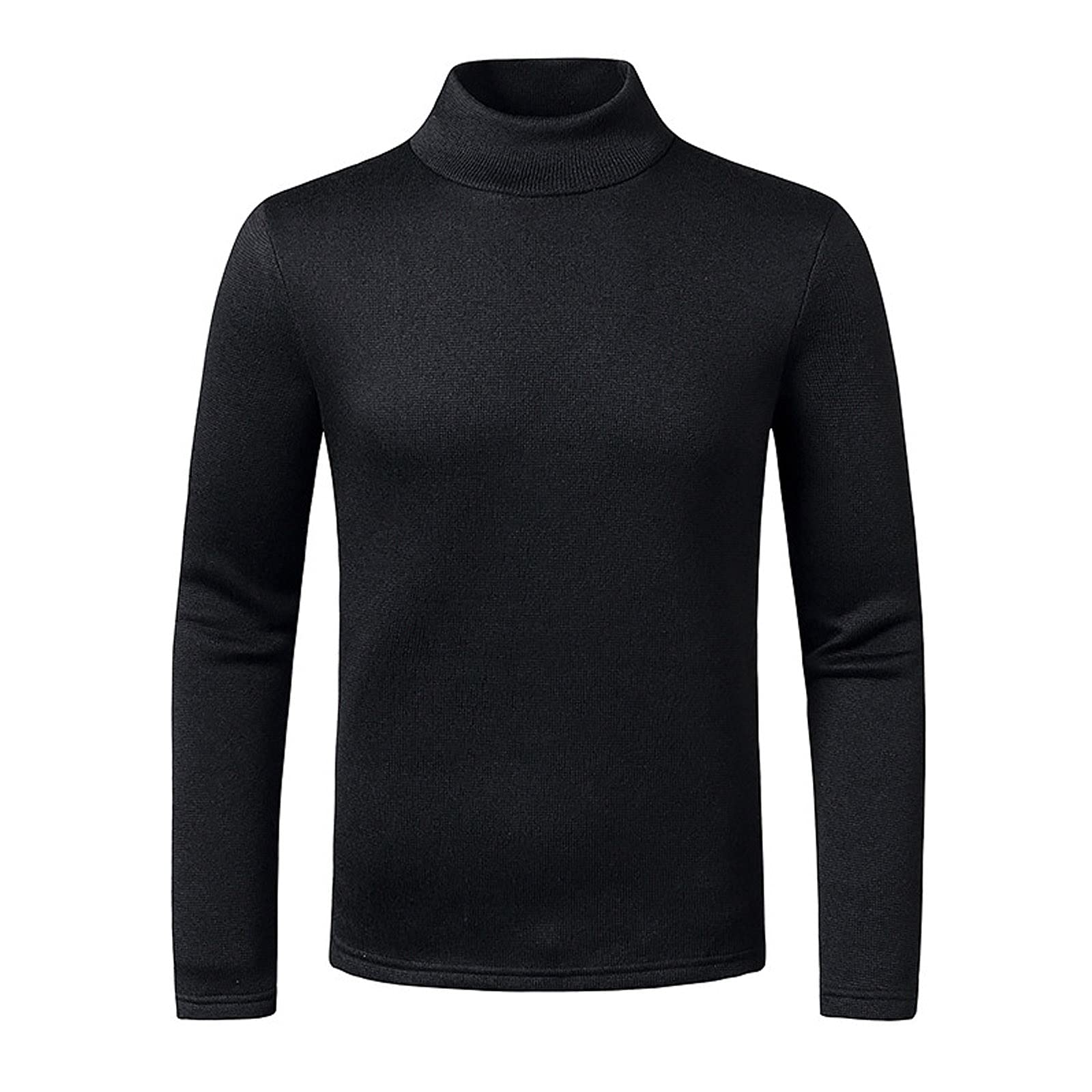 HUCCZ Men's Slim Knit Pullover Sweater - Casual Half High Neck Warm Winter Shirt for Men | Office Wear, Date Night & Fall Layering