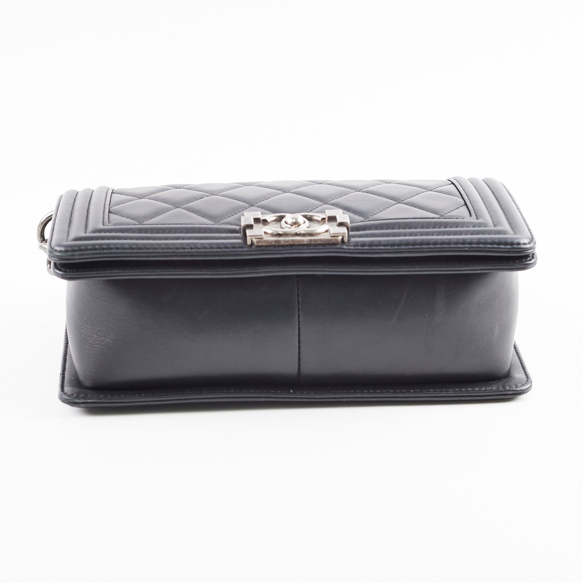 Chanel Old Medium Boy Black Leather Shoulder Bag - Classic Series 19 | Luxury Designer Handbag for Women | Perfect for Evening Events, Parties & Special Occasions