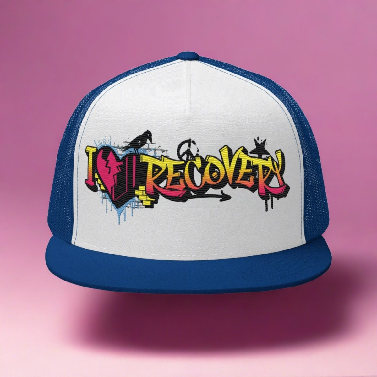 Vibrant Recovery Trucker Hat - Adjustable Snapback Cap for Men & Women - Perfect for Workouts, Running, Hiking & Outdoor Activities