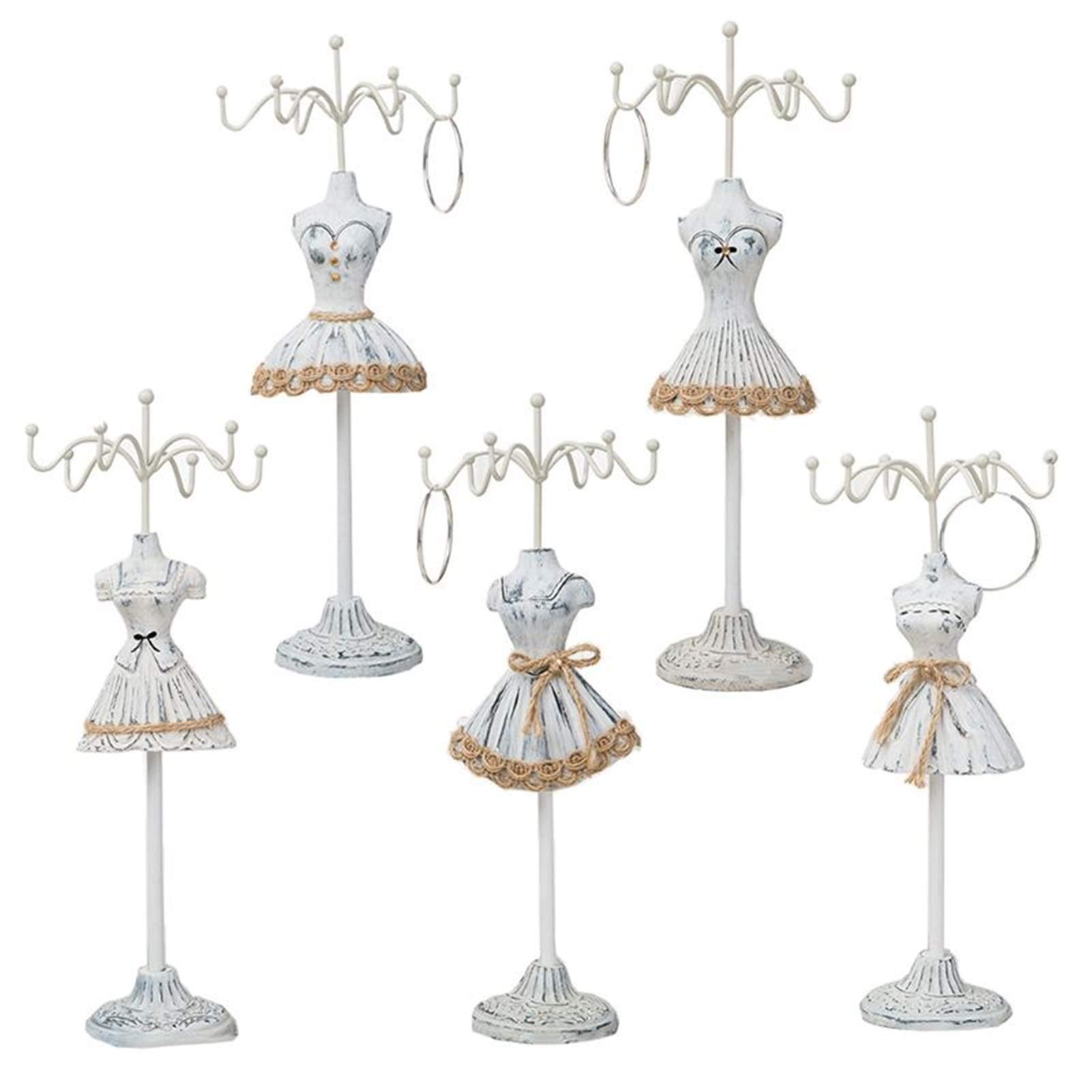 Elegant Vintage Jewelry Display Stand - Detachable Princess Dress Mannequin for Necklace & Earring Organization | Jewelry Rack Organizer & Storage Holder | Perfect for Boutique, Wedding, and Home Decor Display