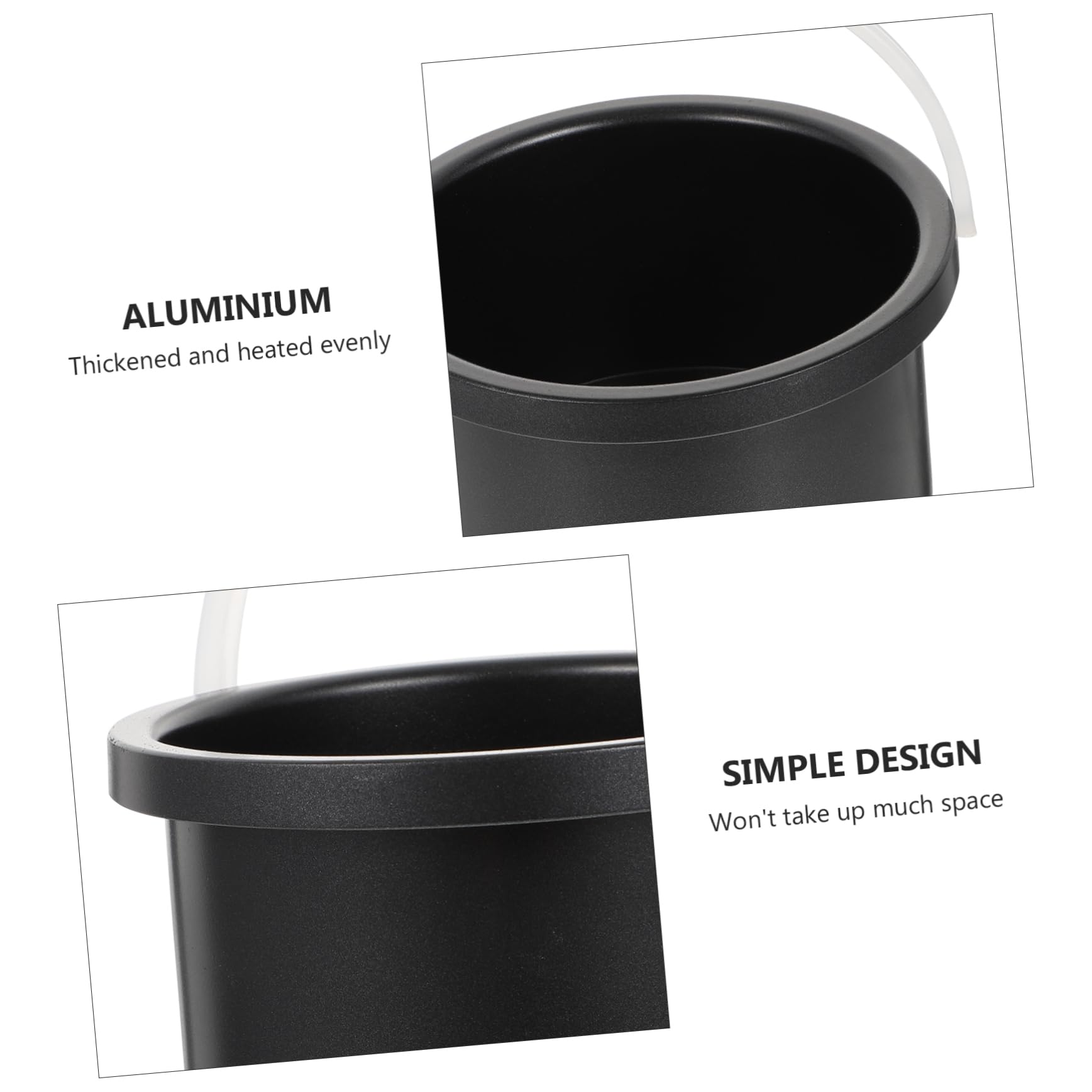1pc Black Aluminum Wax Warmer Pot - Reliable Wax Melting Tool for Hair Removal, Wax Tins & Wax Melts - Perfect for Salon, Spa & Home Use