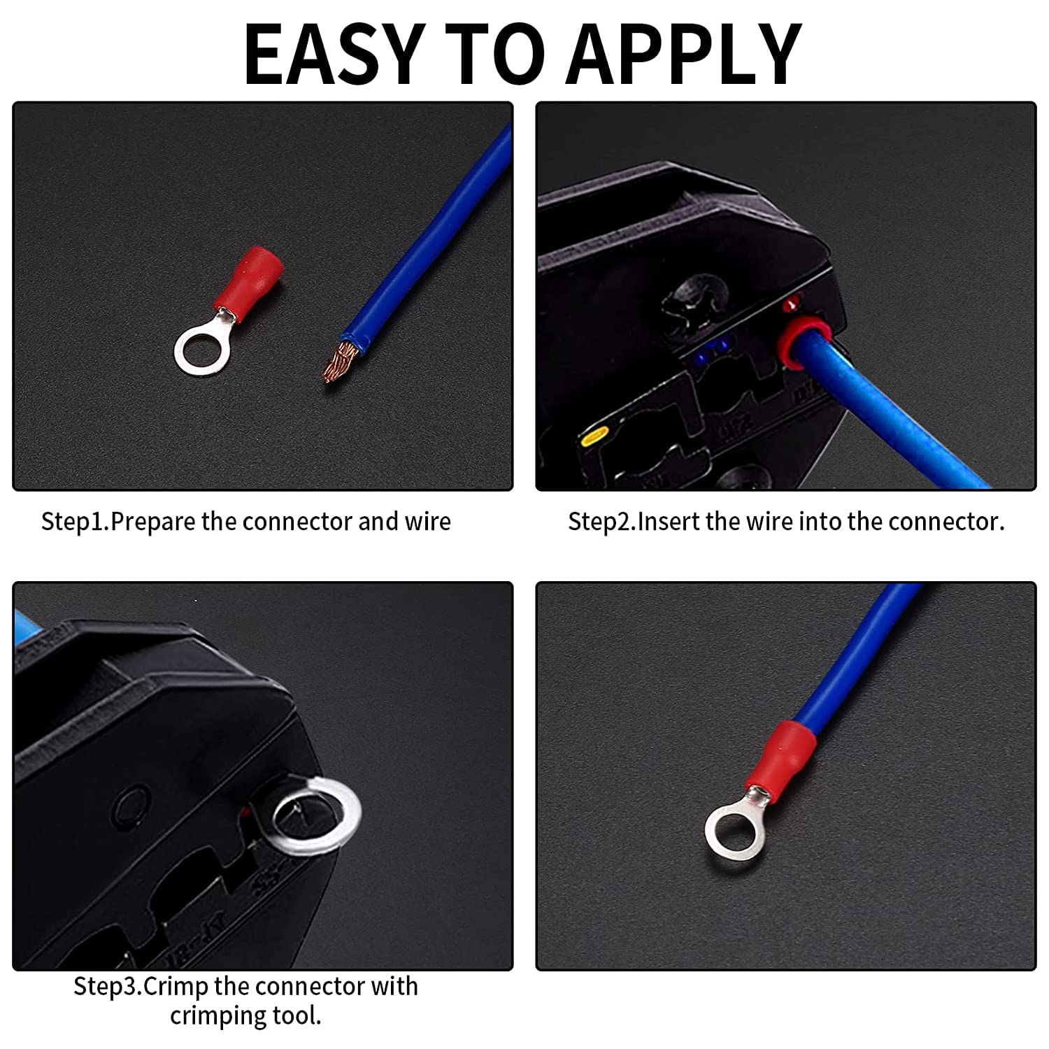 102 Pcs Disconnect Electrical O Ring Crimp Terminals Connectors Assortment Kit - Mixed Quick Wire Connectors for Automotive, Marine & Home Electrical Wiring - Insulated O Ring Terminals for Secure Connections