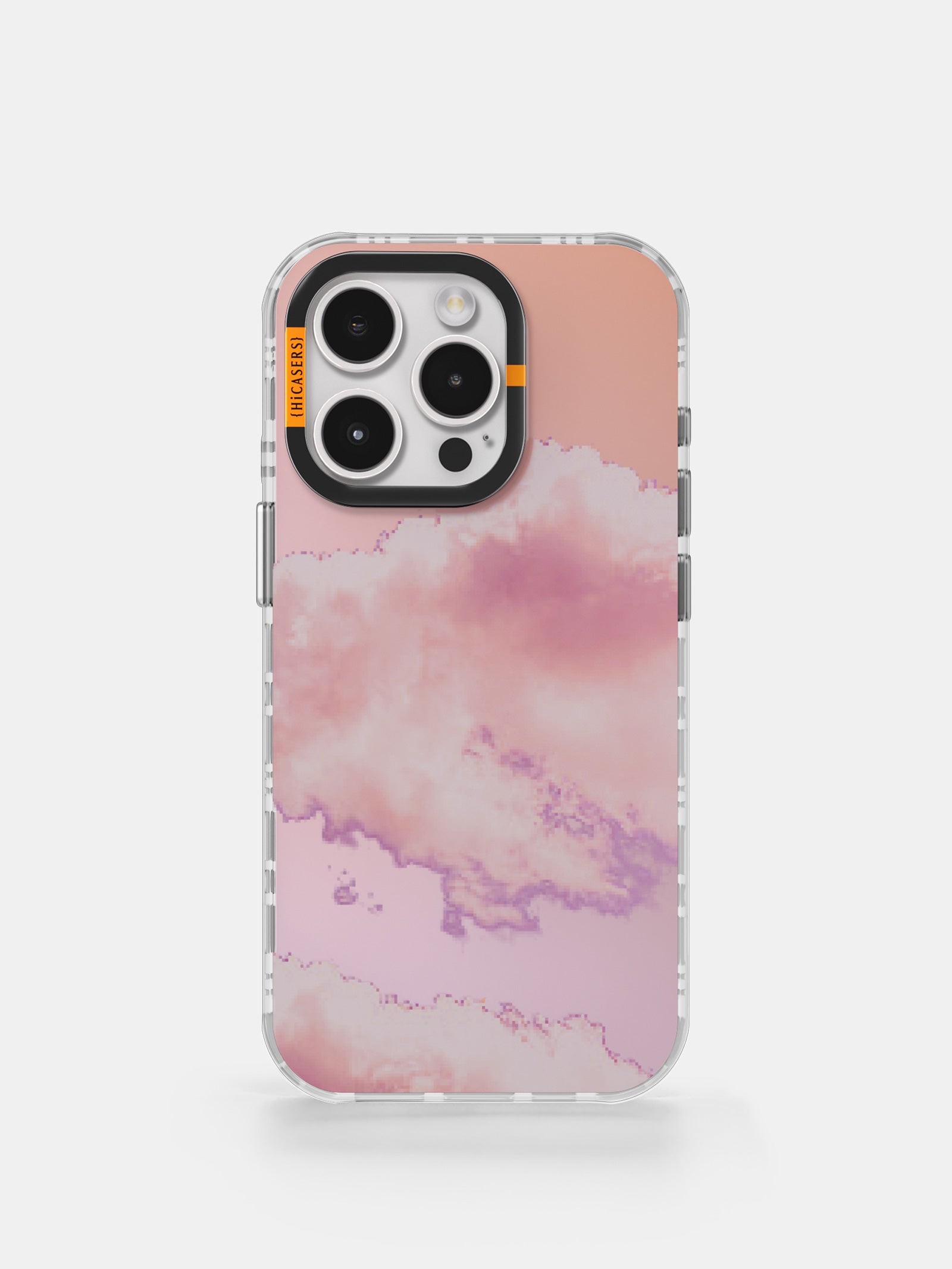 Soft Clouds Iridescent Phone Case - Peach Color, Shatterproof & Slim Fit for iPhone 15/14/13/12/11 Pro Max - Cute Protective Cover for Everyday Use, Work & Travel