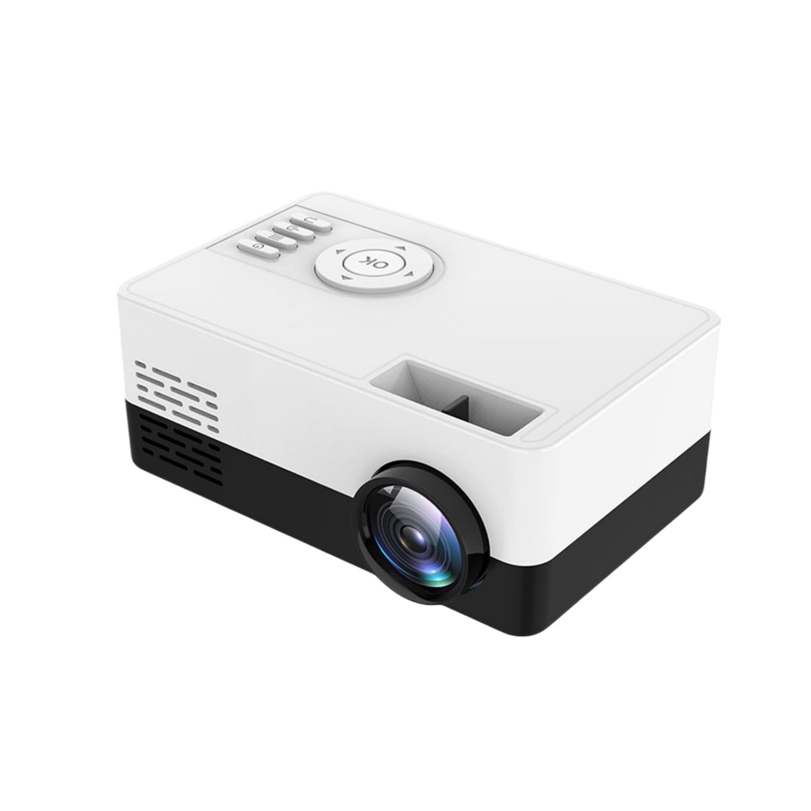 Mini Projector Portable 1080P Full HD Video Projector - Home Theater Movie Projector for iPhone Android Smartphone, Compatible with TV Stick Laptop HDMI USB - Perfect for Bedroom Outdoor Camping Movie Nights (White)