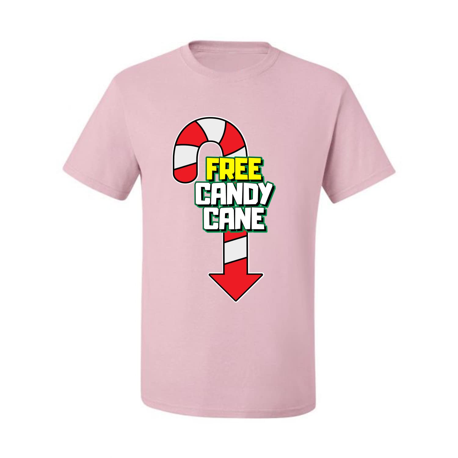 Wild Bobby Free Candy Cane Christmas Men's T-Shirt - Funny Holiday Graphic Tee for Xmas Parties & Gifts