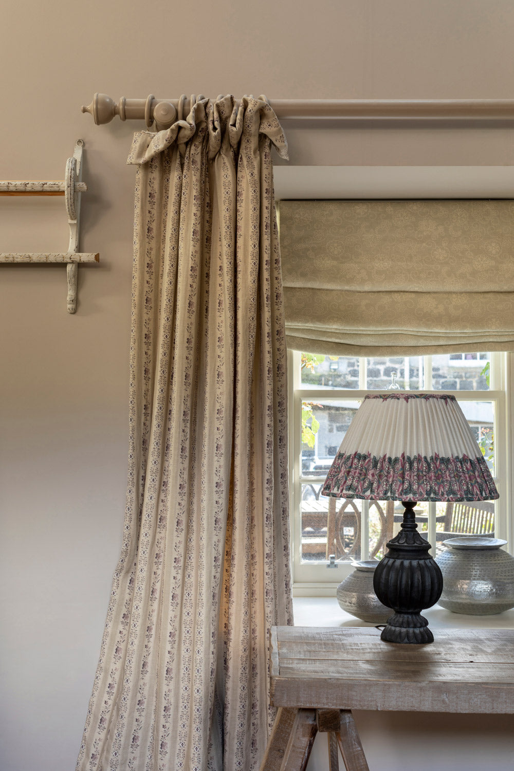Beauclerc Striped Wide Linen Scarf - Soft & Lightweight Damson Purple Wrap - Perfect for Travel, Office & Casual Outfits