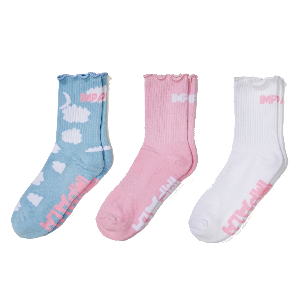 Impala Frill Skate Socks 3 Pack - Cute Ankle Socks for Roller Skating, Ice Skating & Dance - Soft & Comfortable for Sports & Casual Wear