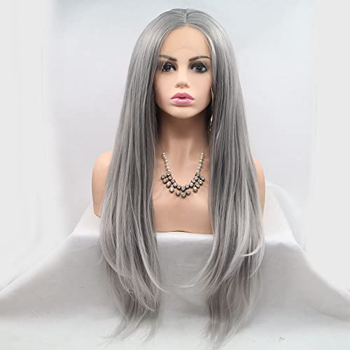 grey white hair tips