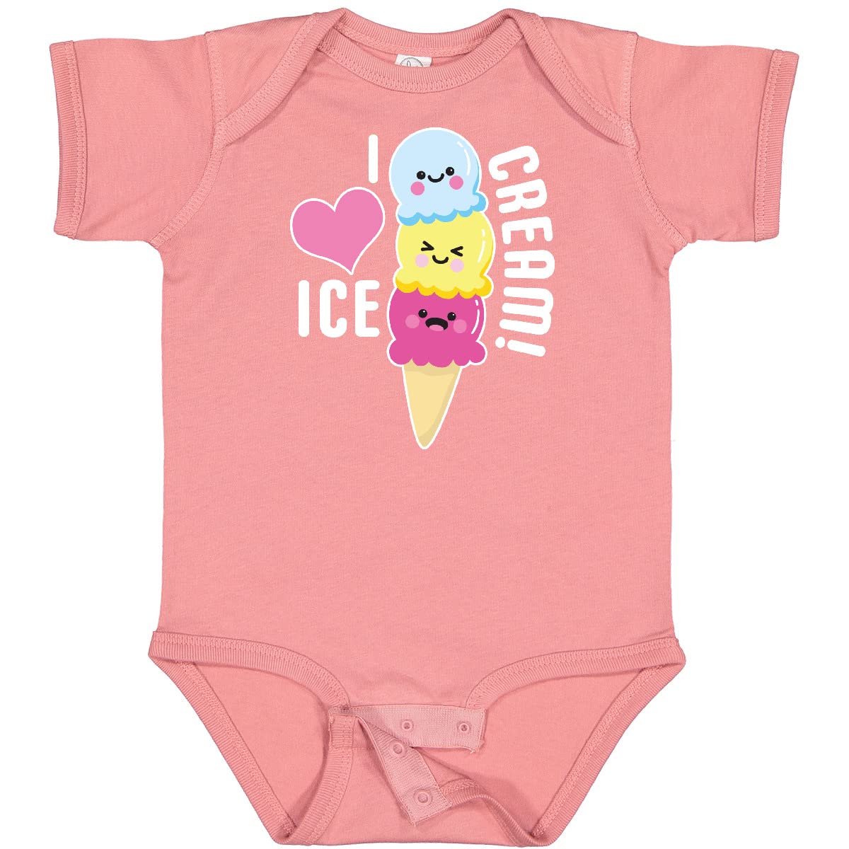 Inktastic Cute Ice Cream Cone Baby Bodysuit - Soft Cotton Infant Onesie for Boys & Girls - Perfect for Summer Outfits, Birthday Gifts & Photo Shoots