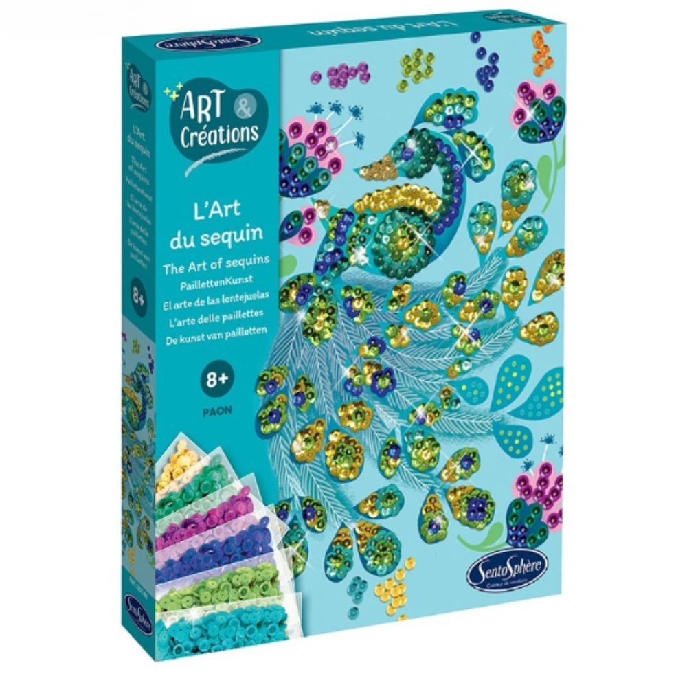 Sentosphere Sequin Art Peacock Kit - DIY Rhinestone Painting for Kids & Adults | Perfect for Home Decor, Gift Giving & Relaxation Activities