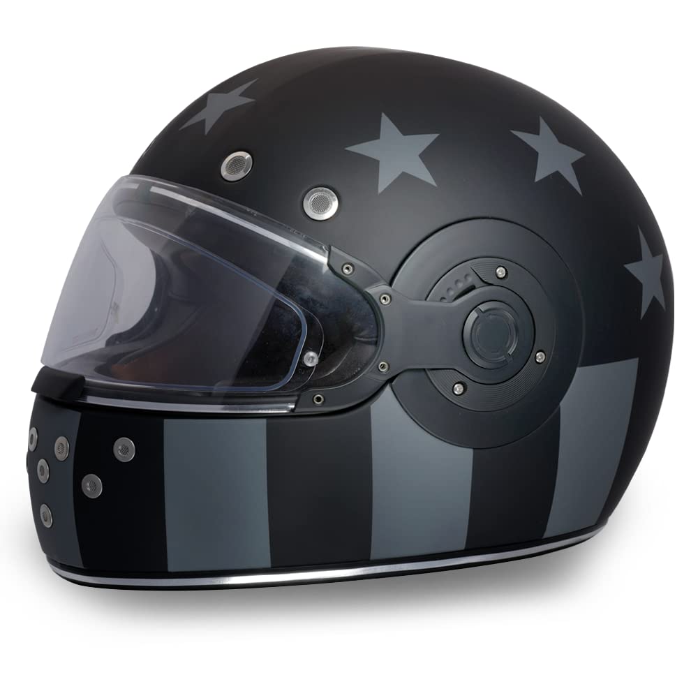 Vintage Daytona Full Face Motorcycle Helmet - DOT Approved for Cruisers & Scooters - Perfect for Men & Women Riders