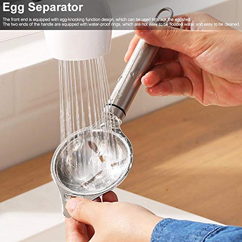 Stainless Steel Egg Yolk Separator - Egg White and Yolk Strainer Divider Kitchen Tool for Baking, Cooking, and Healthy Breakfast Prep