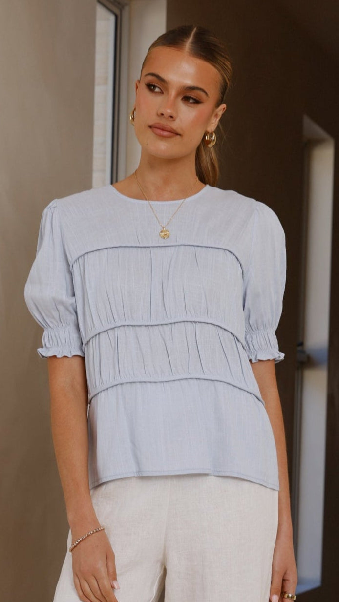 Kai Women's Short Sleeve T-Shirt - Soft Cotton Casual Top in Blue | Perfect for Summer Outfits, Beach Wear & Everyday Comfort