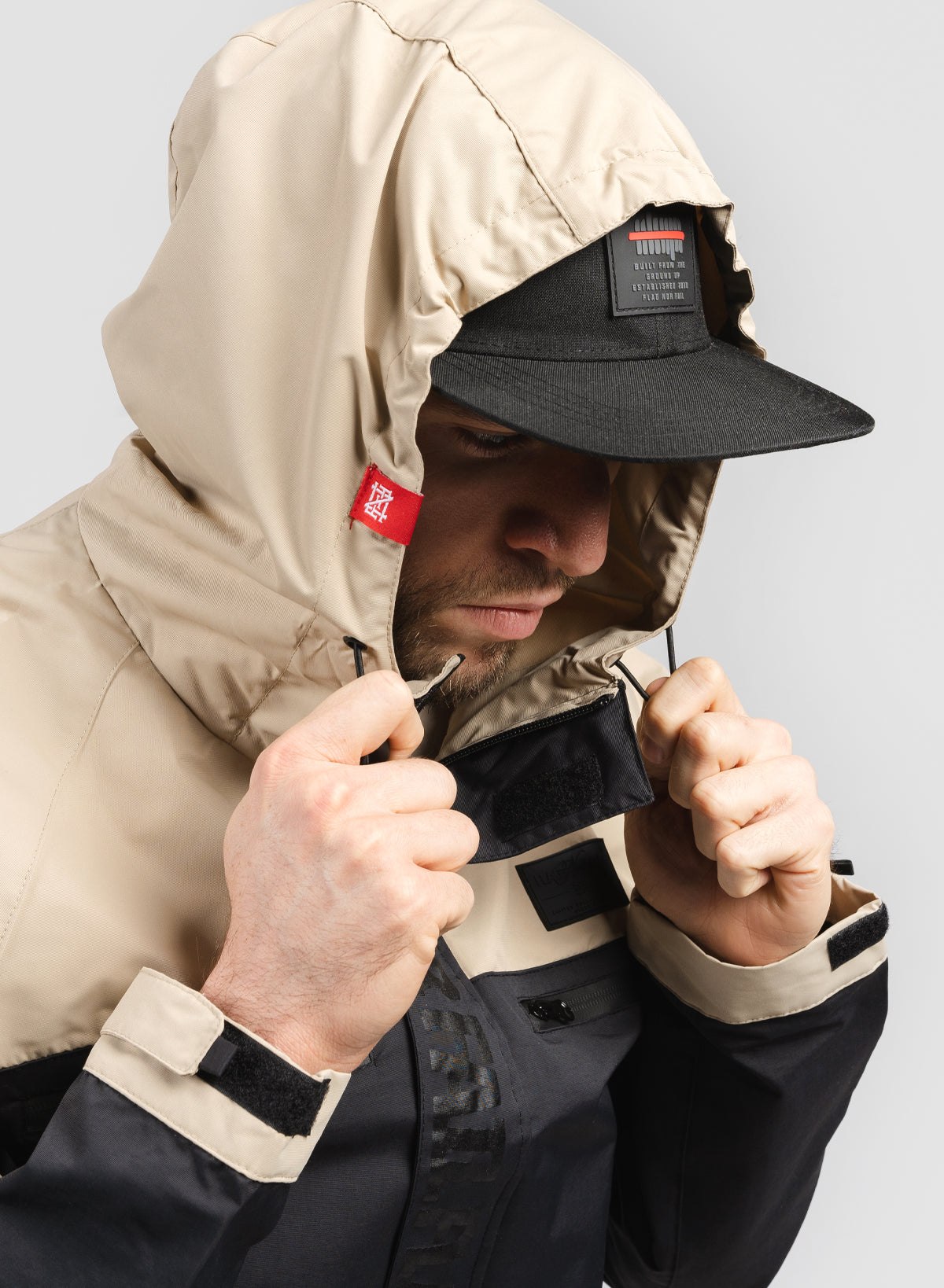 Waterproof Rain Jacket for Men & Women - Lightweight Windbreaker with Hood - Outdoor Hiking, Camping & Travel Raincoat (Tan)