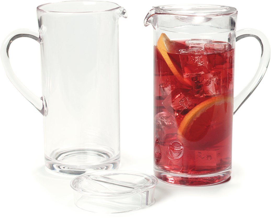**Carlisle 58oz Clear Plastic Pitcher – Durable Restaurant & Catering Pitcher for Beverages, Water, Juice – Ideal for Commercial Kitchens, Bars, and Events**