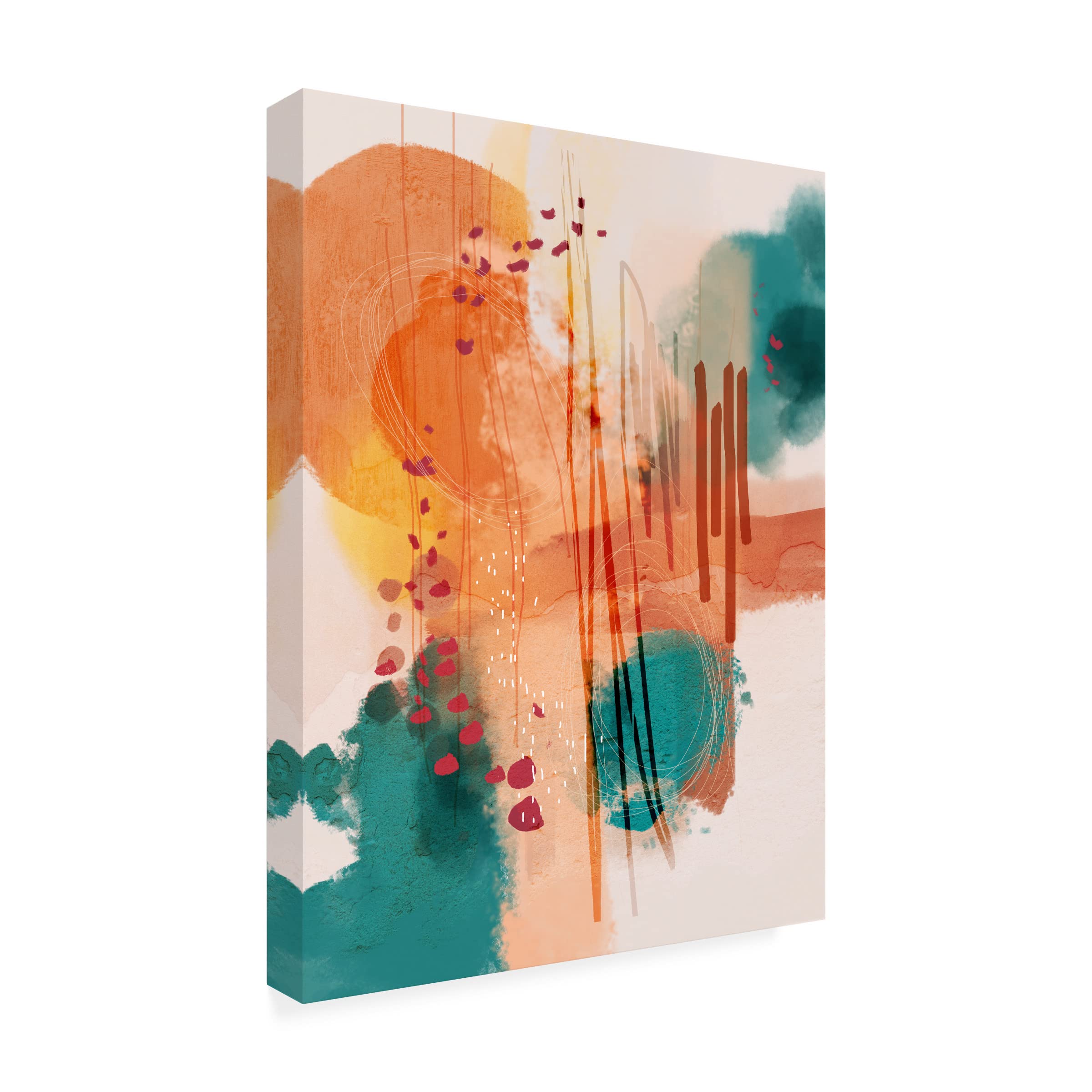 Trademark Fine Art 'Sunset Moon 1' Canvas Wall Art Print by Ishita Banerjee - Modern Abstract Painting for Living Room & Bedroom Decor