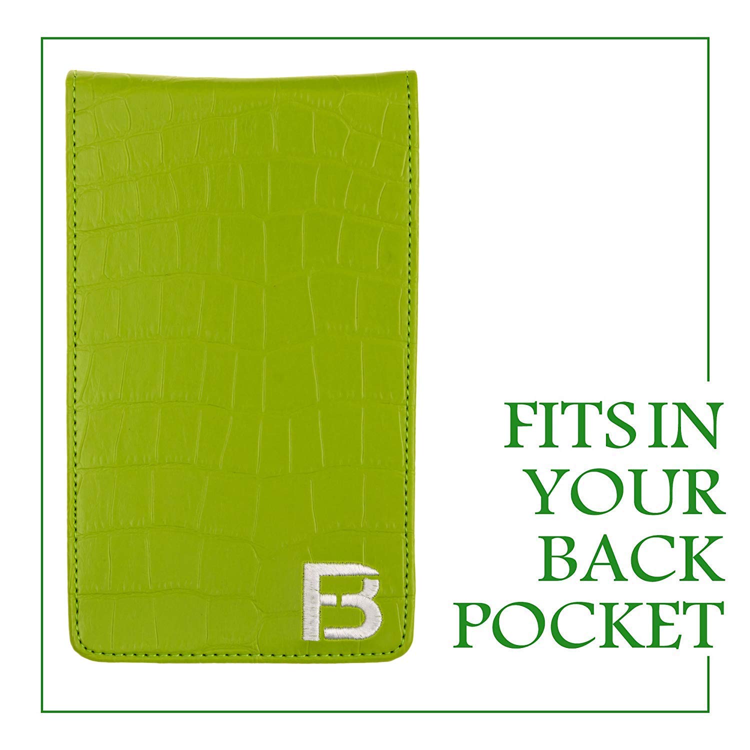 Premium Leather Golf Scorecard Holder & Yardage Book Cover - Golf Accessories with Free Pencil & Stat Tracker Sheet - Perfect for Golf Tournaments, Practice Rounds & Course Play