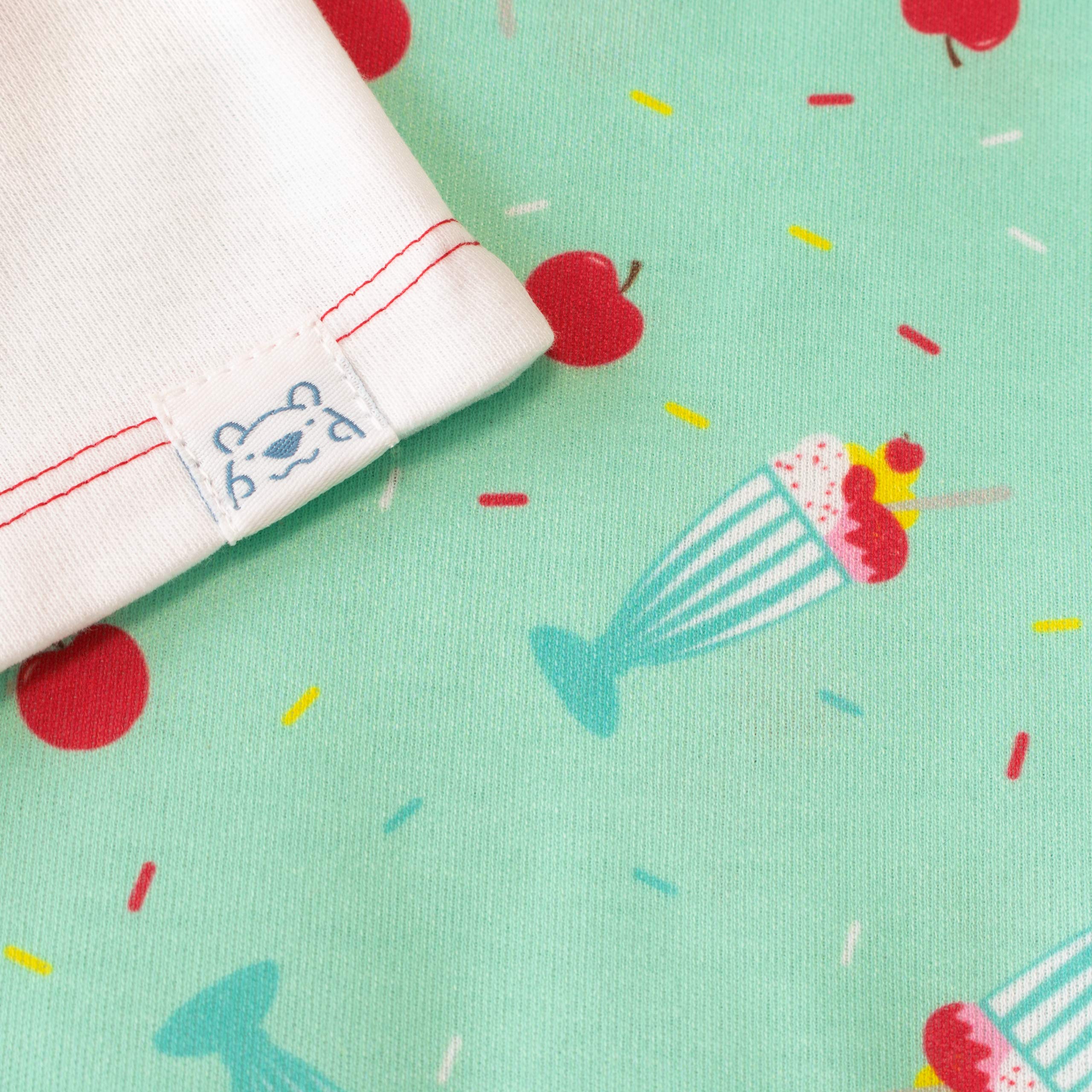 Girls' Ice Cream Sundae Pajamas Set - Soft Cotton Cute Sleepwear for Kids & Toddlers - Perfect for Bedtime, Sleepovers & Loungewear