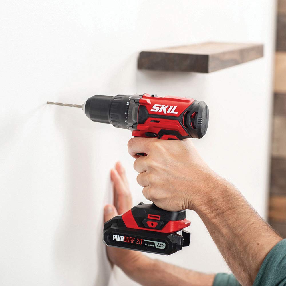 SKIL 20V Cordless Drill Driver with 2.0Ah Battery & Charger - 1/2 Inch Keyless Chuck, Lightweight Power Tool for DIY Projects, Home Repairs, and Woodworking (Model DL527502)