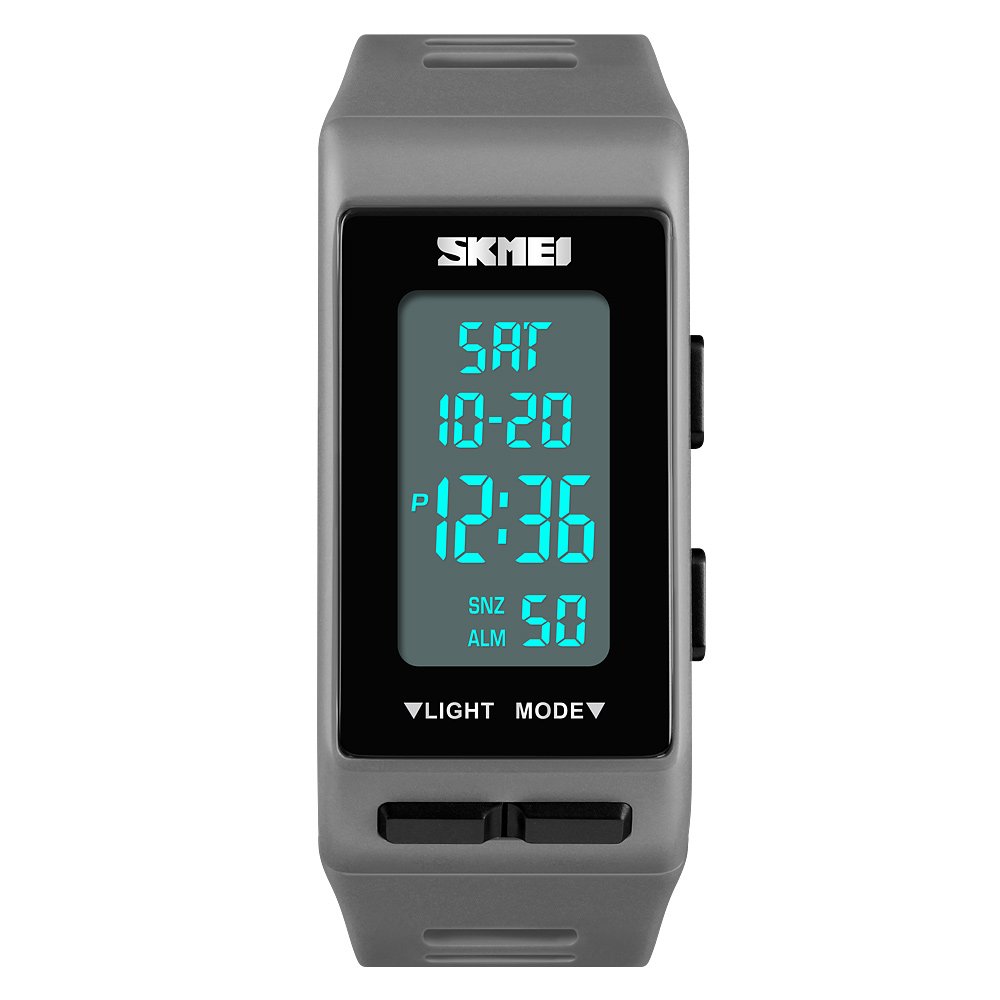 TONSHEN Unisex Digital Sports Watch - Waterproof LED Military Stopwatch with Alarm, Countdown, Dual Time - Lightweight Plastic Case & Comfortable Rubber Band for Outdoor, Running, Hiking, Gym Workouts