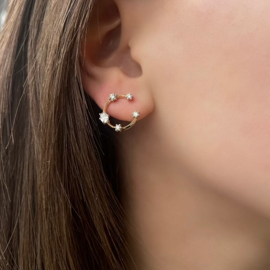 Diamond Constellation Earrings for Women - Sparkling Star Stud Earrings for Daily Wear & Special Occasions | Perfect Gift for Her