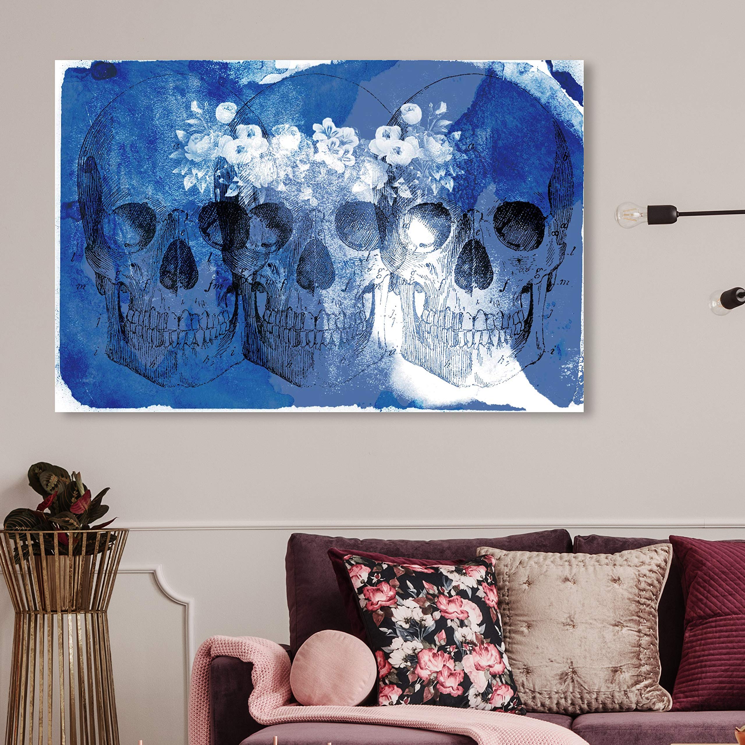 Oliver Gal Artist Co. Blossom Wall Art Canvas Print - 45x30 Inches Blue & White Modern Home Decor for Living Room, Bedroom & Office