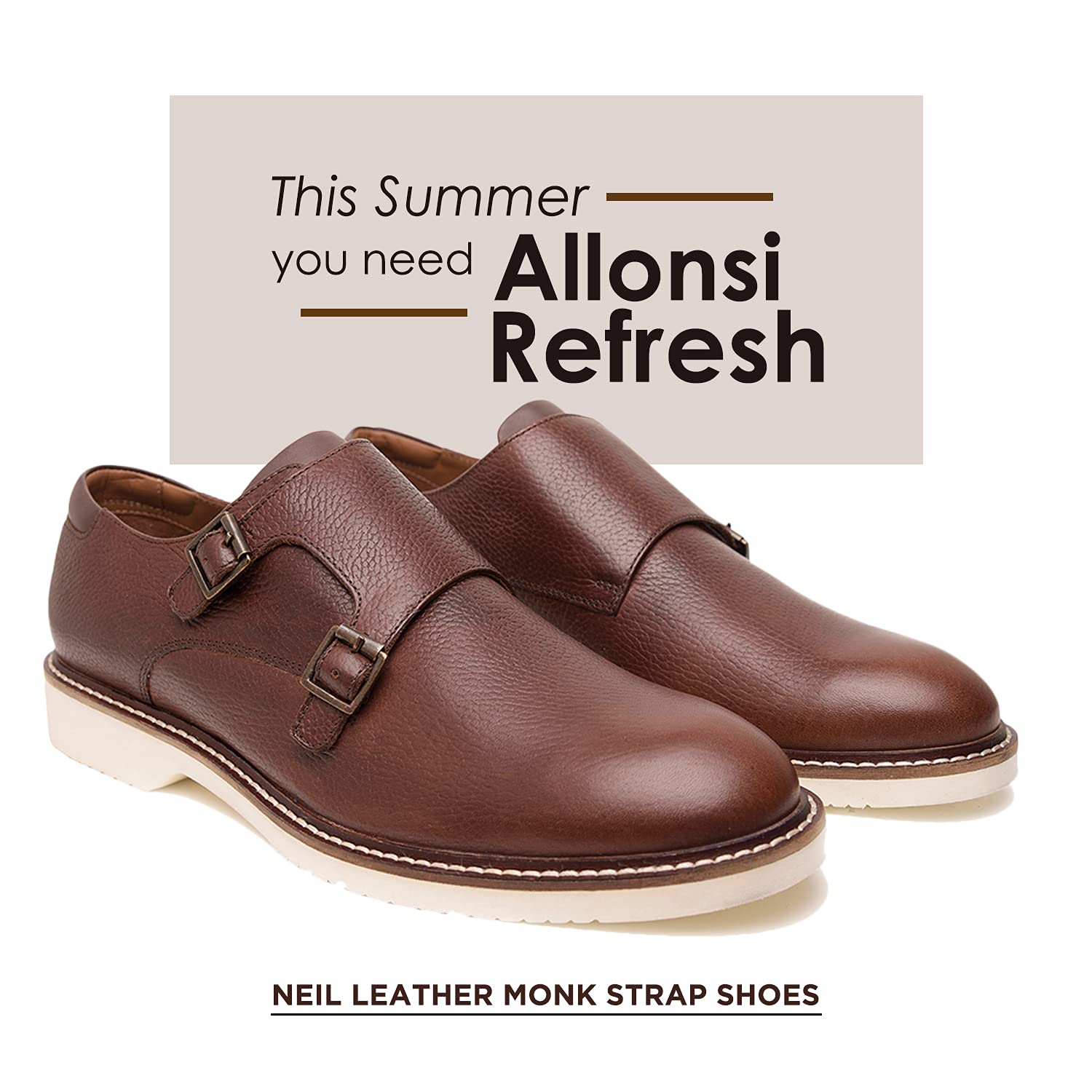Neil Genuine Leather Suede Dress Shoes for Men - Luxury Handcrafted Monk Strap Casual Shoes with Lightweight EVA Sole & Plain Toe Design | Perfect for Business, Weddings & Formal Events
