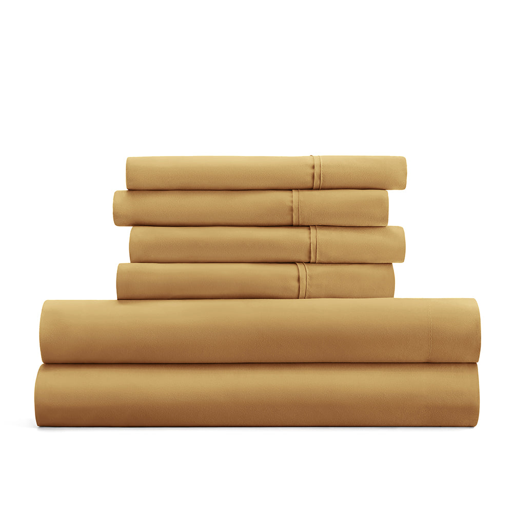 6-Piece Luxury Bed Sheet Set - Soft & Breathable Cotton - Perfect for Master Bedroom, Guest Room & Dorm - 12 Days of Deals