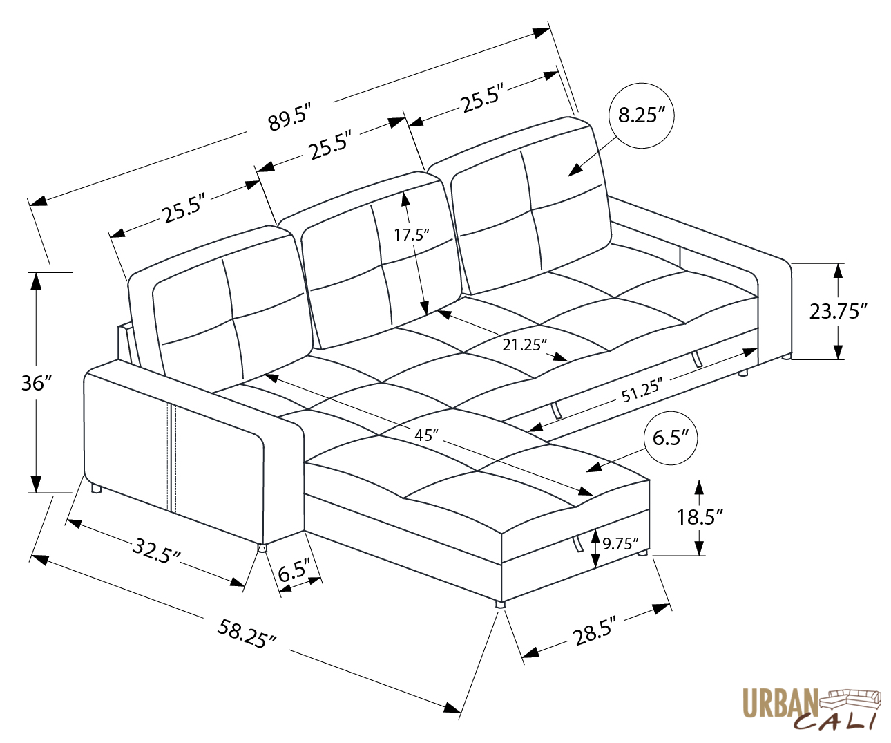 Venice Sleeper Sectional Sofa Bed with Reversible Storage Chaise - 5 Color Options | Convertible Couch for Small Spaces, Guest Room & Apartment Living