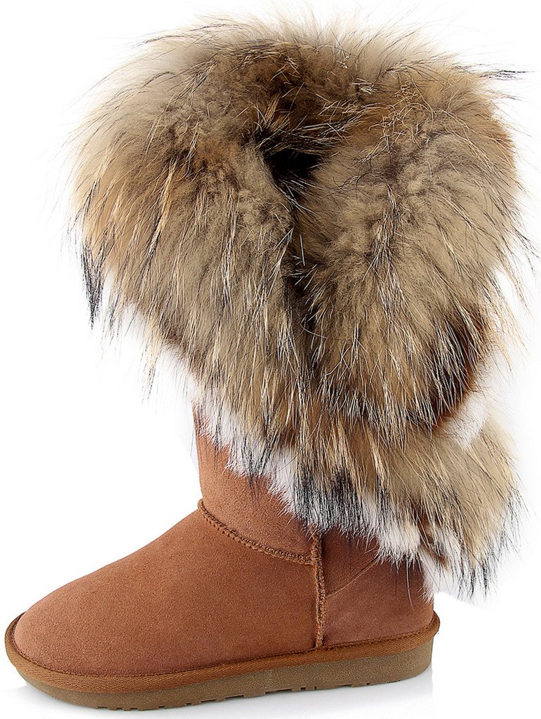 Aphnus Women's Mid Calf Winter Boots - Genuine Cow Leather with Fur Lining - Waterproof Snow Boots for Women - Perfect for Snowy Days, Winter Hiking & Cold Weather Fashion