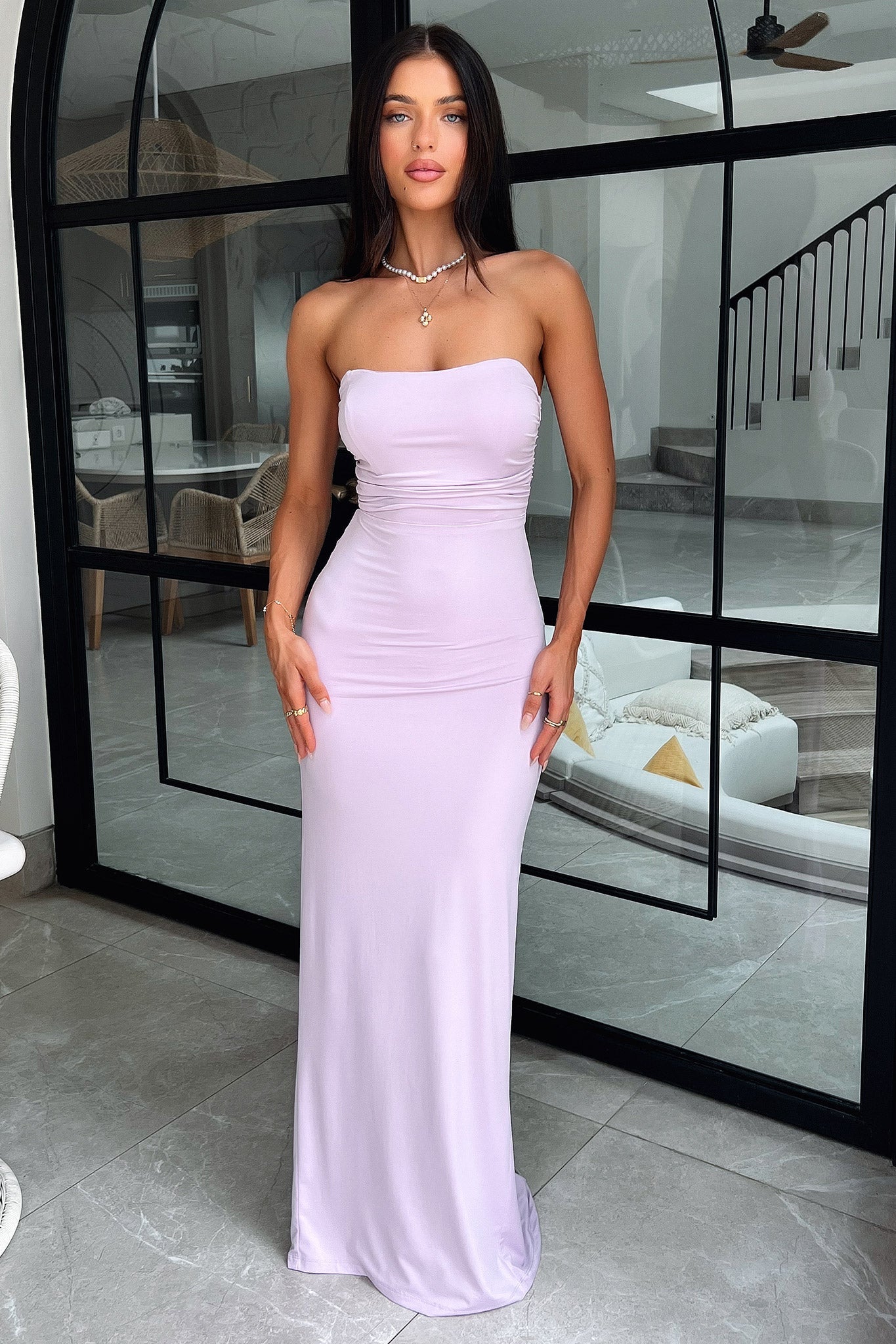 Lahara Women's Maxi Dress - Flowy Long Summer Dress in Lilac for Beach, Vacation & Casual Wear