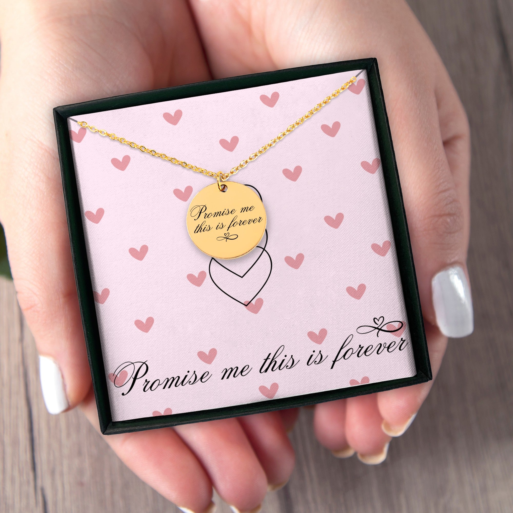 Promise Me This is Forever Necklace - Sterling Silver Heart Pendant for Women - Perfect Gift for Anniversary, Valentine's Day & Special Occasions