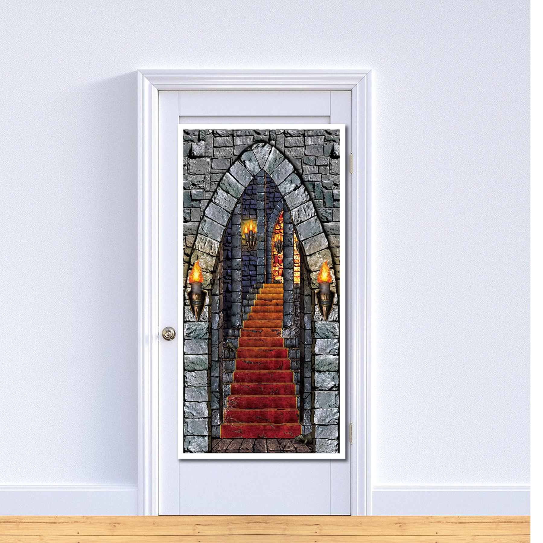 12 Pack Beistle Halloween Castle Entrance Door Cover - Spooky Decor for Halloween Party, Haunted House, and Trick-or-Treating