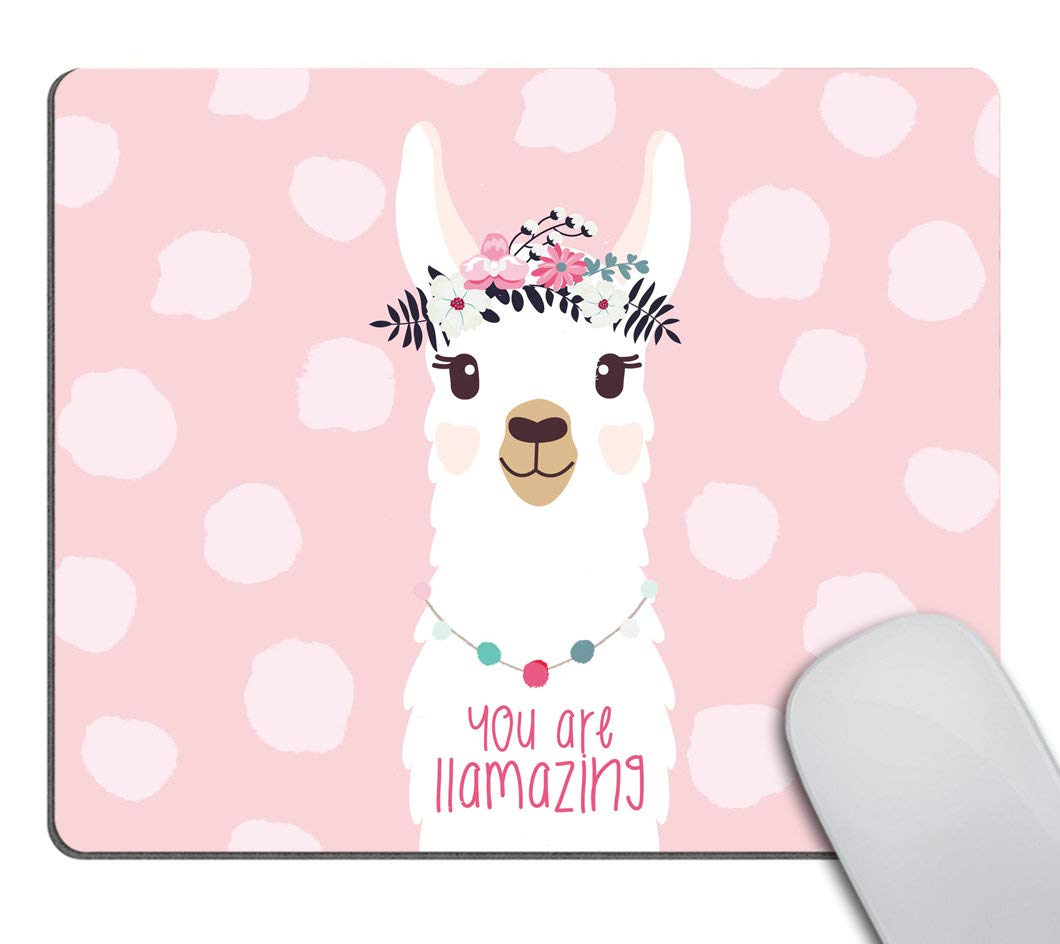 Funny Llama Quote Mouse Pad - Non-Slip Rubber Gaming Mousepad for Computer & Laptop - Cute Rectangle Desk Accessory - Perfect for Office, Gaming & Home Workspace - You Are Llamazing Gift Idea