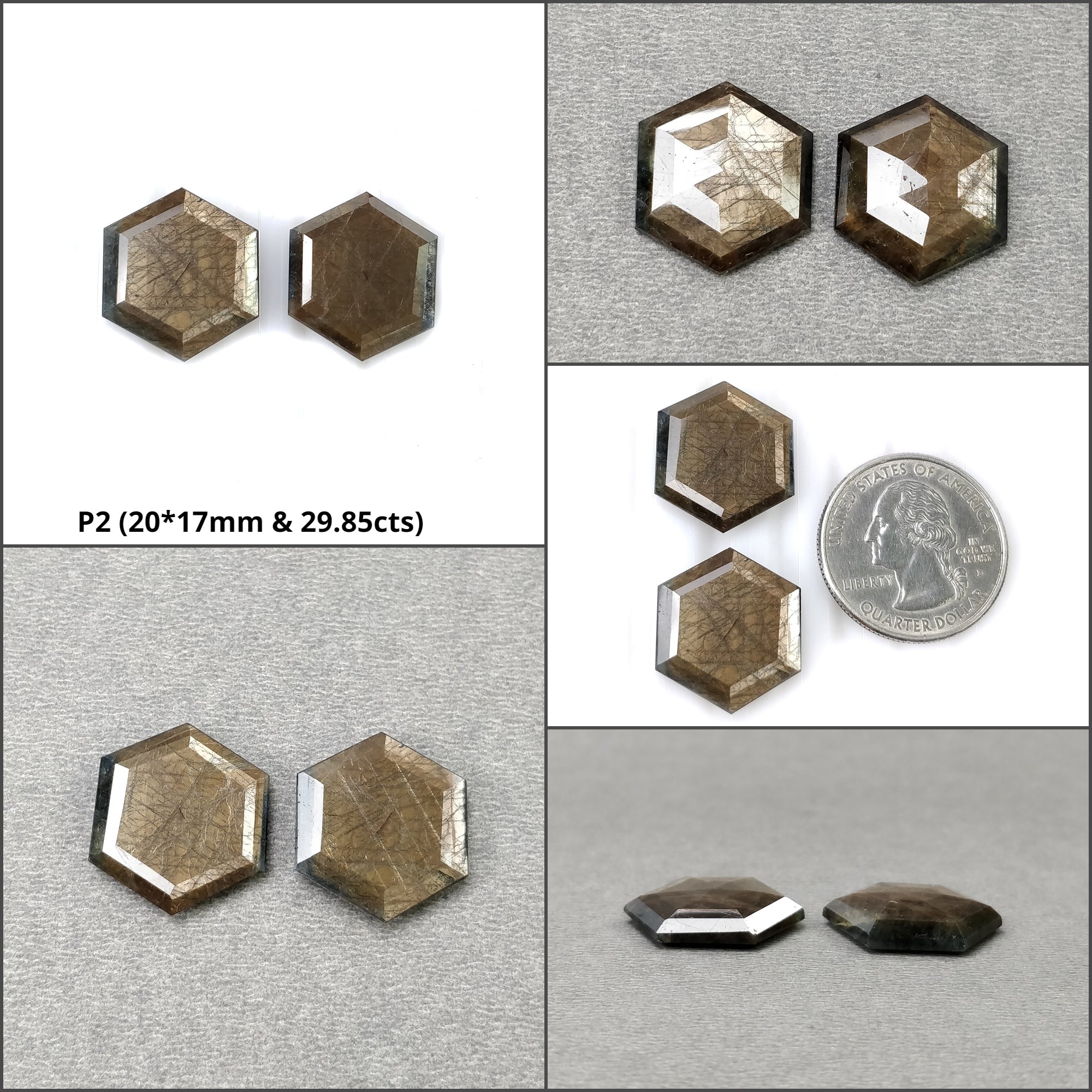 Natural Untreated Golden Brown Chocolate Blue Sheen Sapphire Gemstone - Hexagon Pear Shape (1pc or Pair) | Jewelry Making, Engagement Rings, Healing Crystals Collection
