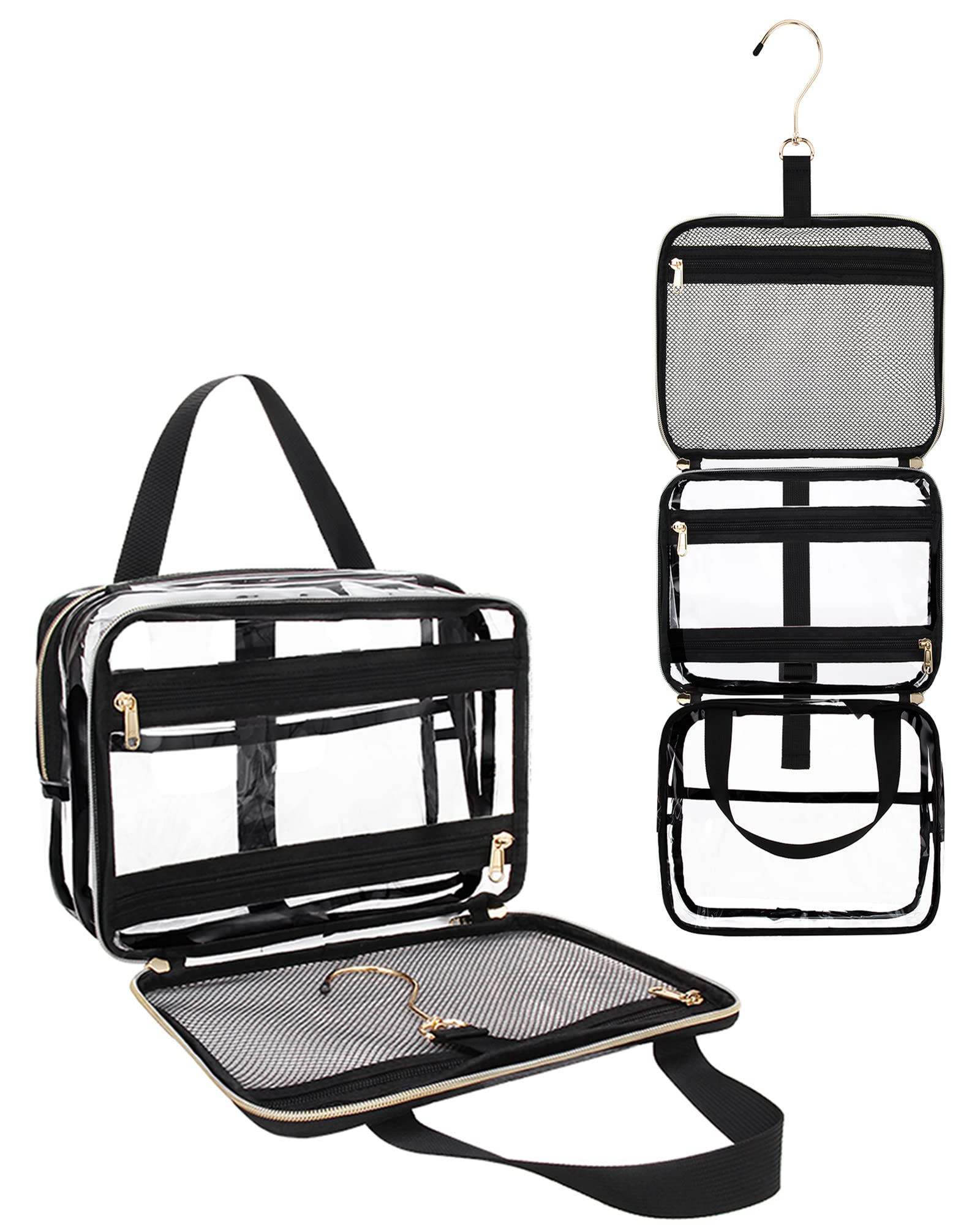 TSA Clear Hanging Toiletry Bag for Travel - Makeup Organizer for Women & Men - Perfect for Airports & Weekend Trips