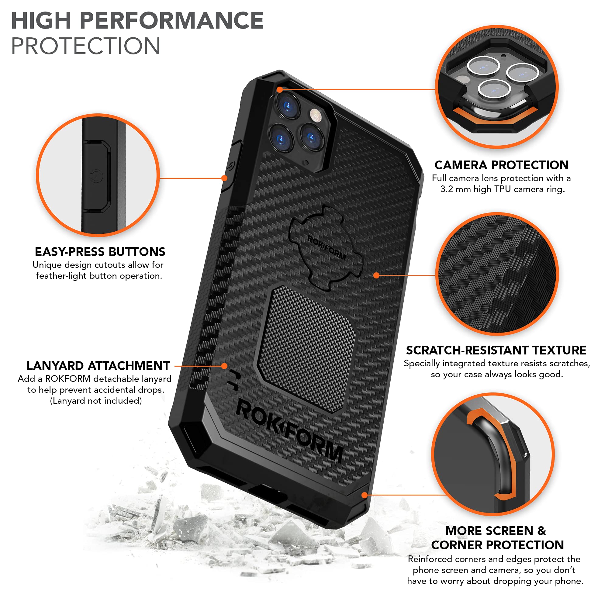 Rokform Rugged Case for iPhone 11 Pro Max with Pro Series Bike Phone Mount - Shockproof Protective Cover & Secure Cycling Phone Holder for Outdoor Adventures, Commuting & Motorcycle Rides