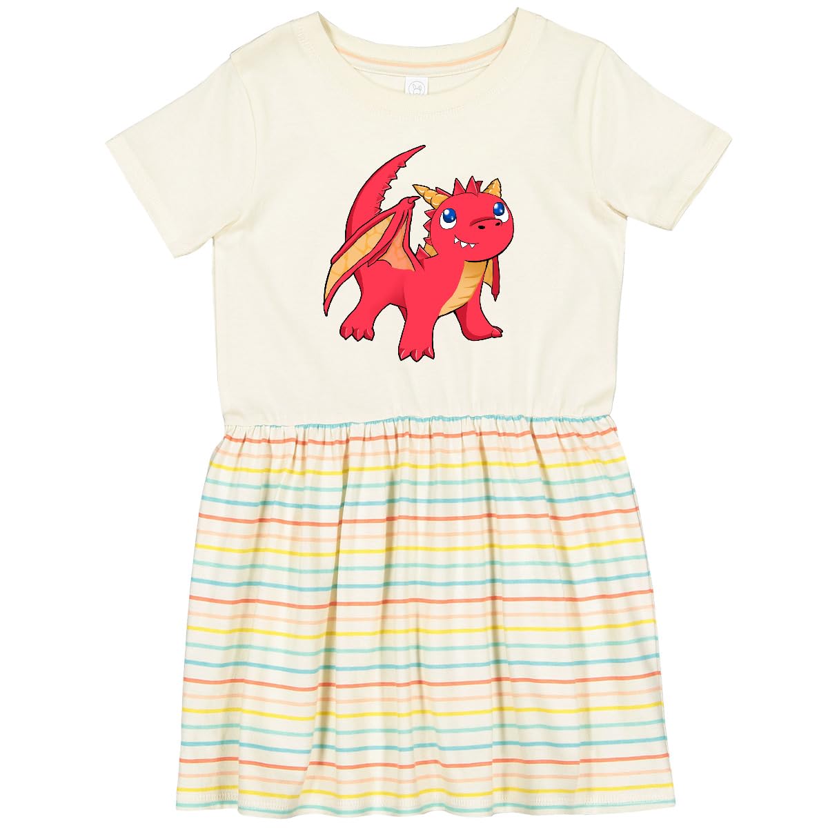 Inktastic Cute Baby Red Dragon Toddler Dress - Soft Cotton Kids Outfit for Girls & Boys - Perfect for Birthday Parties, Holidays & Family Photos