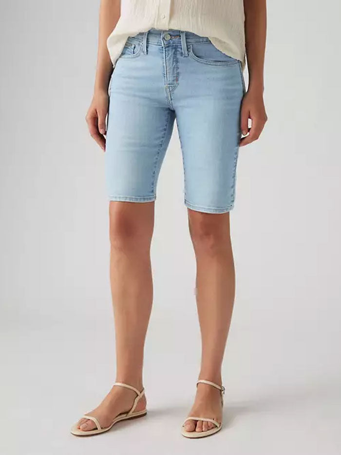 Levi's 001VE0003 Women's Shaping Bermuda Shorts - Light Wash Blue Denim Shorts for Women | Perfect for Summer, Beach & Casual Outings