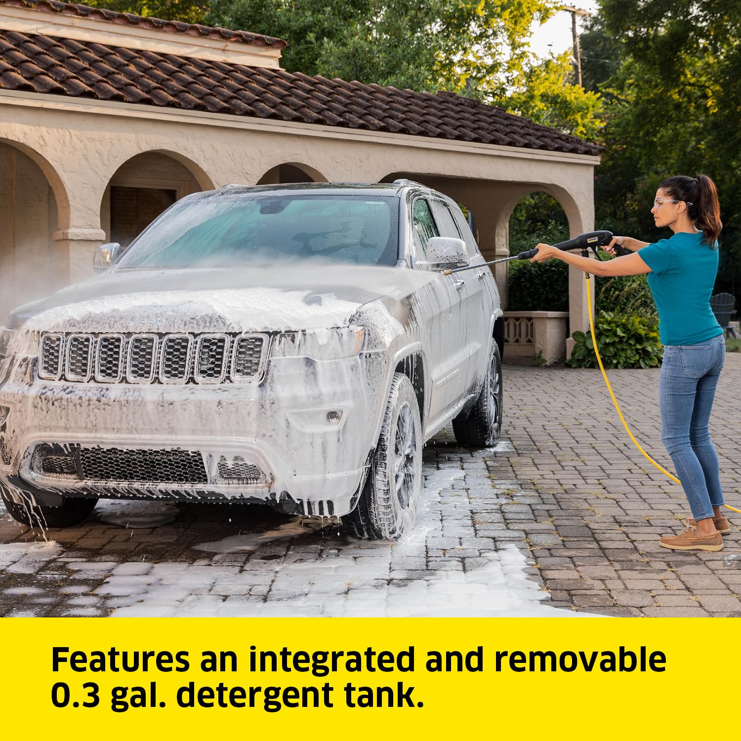 Karcher K1800PS Cube 1800 PSI 1.2 GPM Electric Pressure Washer with Turbo Nozzle, 15° Nozzle & Soap Nozzle - Perfect for Home, Driveway, Patio & Car Cleaning