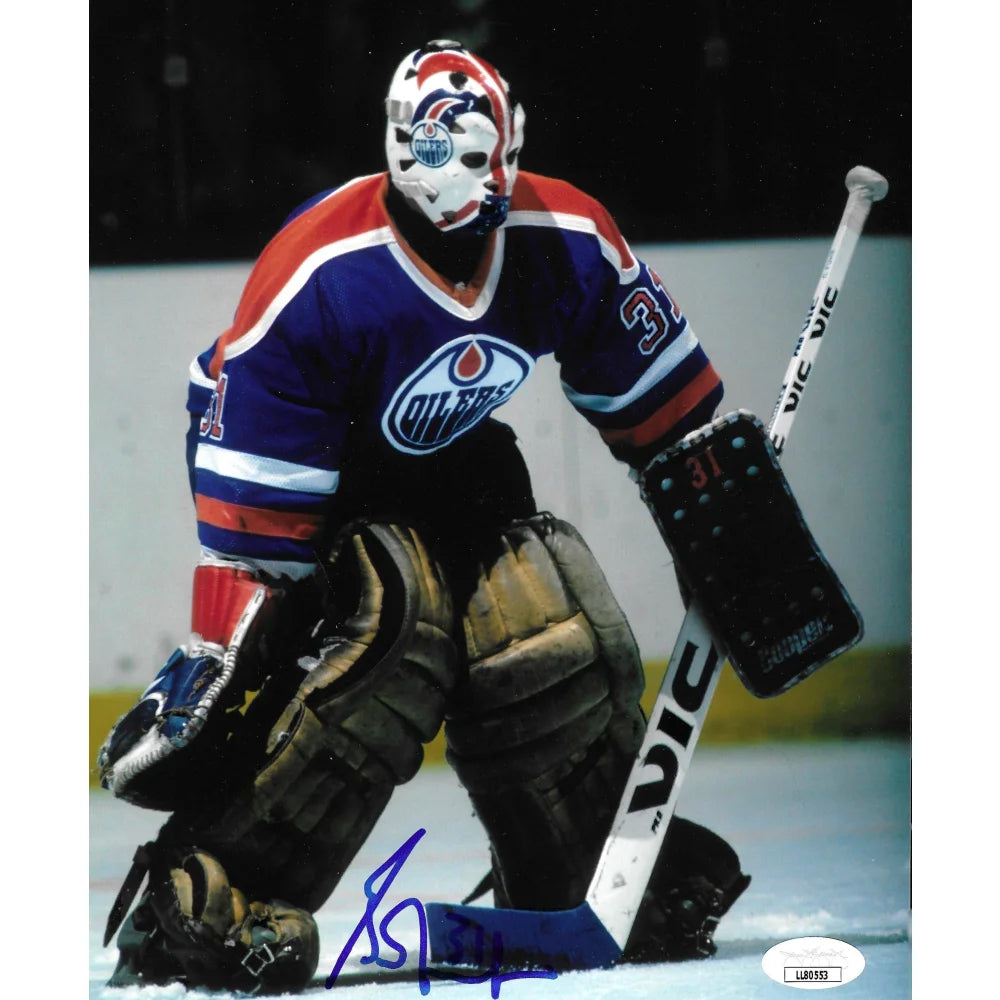 Grant Fuhr Autographed 8x10 Photo with JSA COA - NHL Edmonton Oilers Signed Hockey Memorabilia - Perfect for Sports Collectors, Man Cave Decor & Hockey Fan Gifts