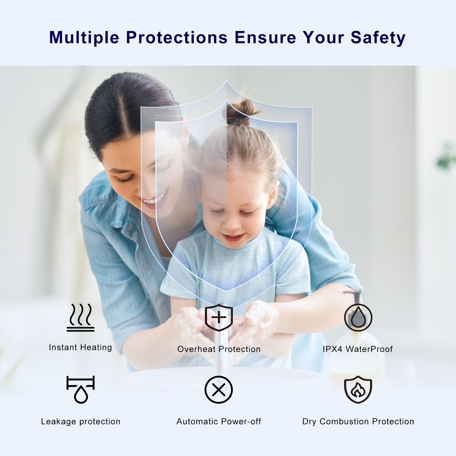 **110V 3000W Electric Tankless Water Heater - Instant On-Demand Hot Water with Digital Display - Under Sink Mini Heater for Kitchen, Bathroom & Washing - Perfect for Small Homes, Apartments & RVs**