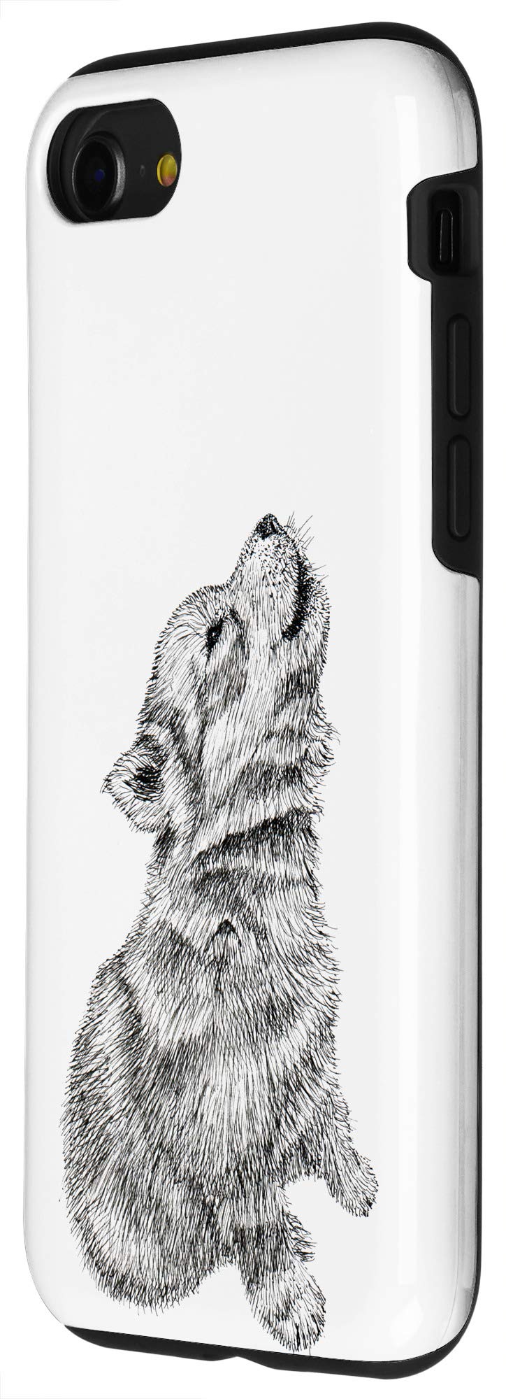 Cute Baby Wolf Cub Wildlife Drawing Phone Case for iPhone SE (2020) / 7 / 8 - Durable Protective Cover with Artistic Design - Perfect for Nature Lovers & Outdoor Adventures