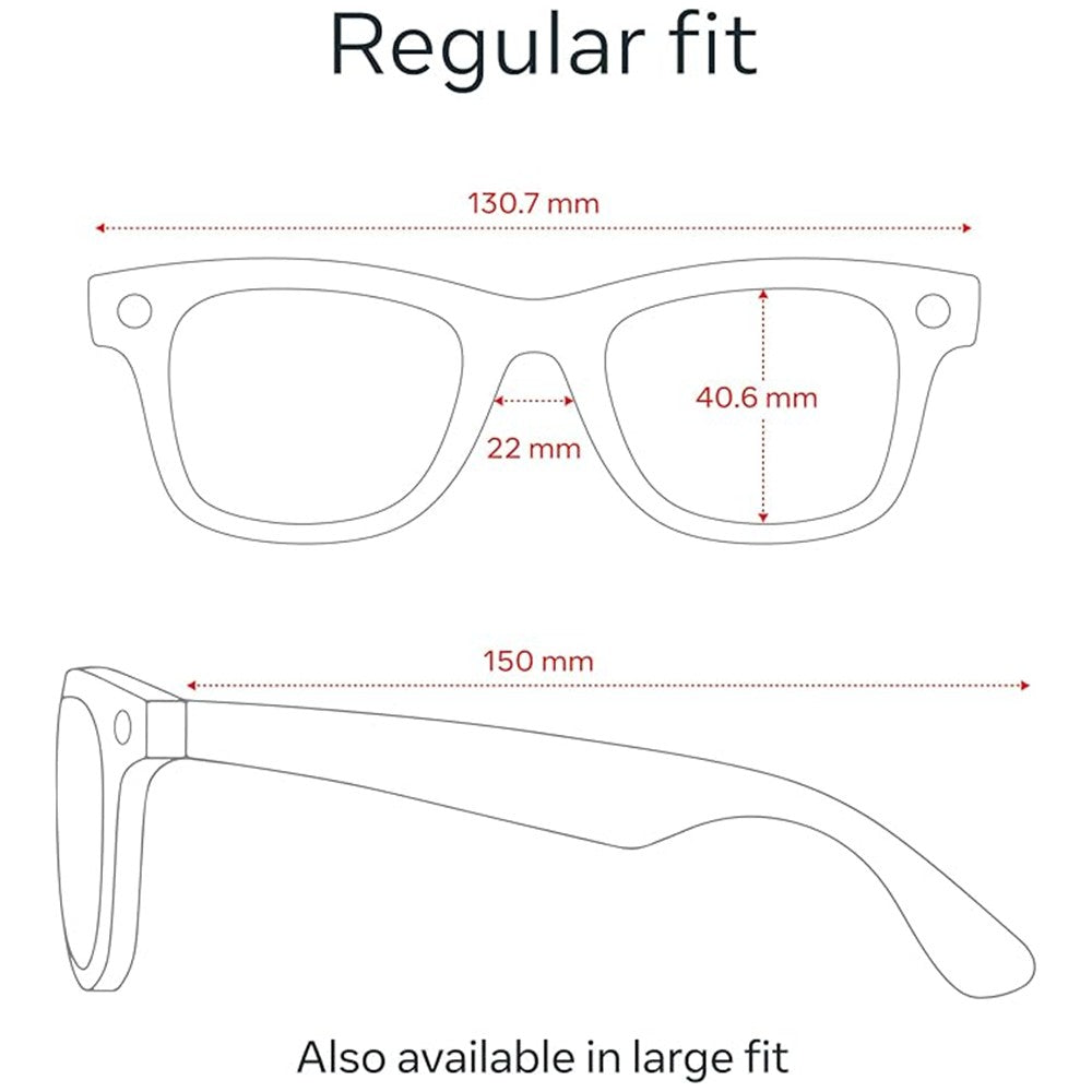 Ray Ban Meta Smart Glasses - Wayfarer Style Matte Black Frame with Polarized Graphite Lenses for Men & Women | Hands-Free Calls, Music & Photos | Perfect for Outdoor Activities, Travel & Tech Enthusiasts