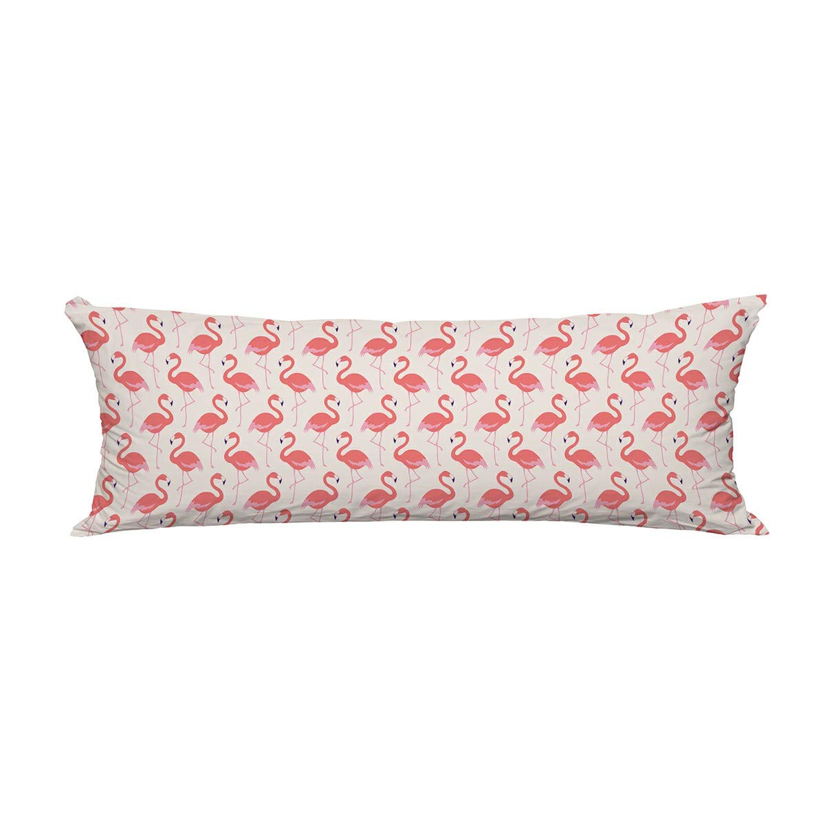 ECZJNT Flamingo Bird Body Pillow Cover - 20x60 Inch Decorative Pillowcase & Protector for Sofa, Bed, Couch - Tropical Home Decor Gift