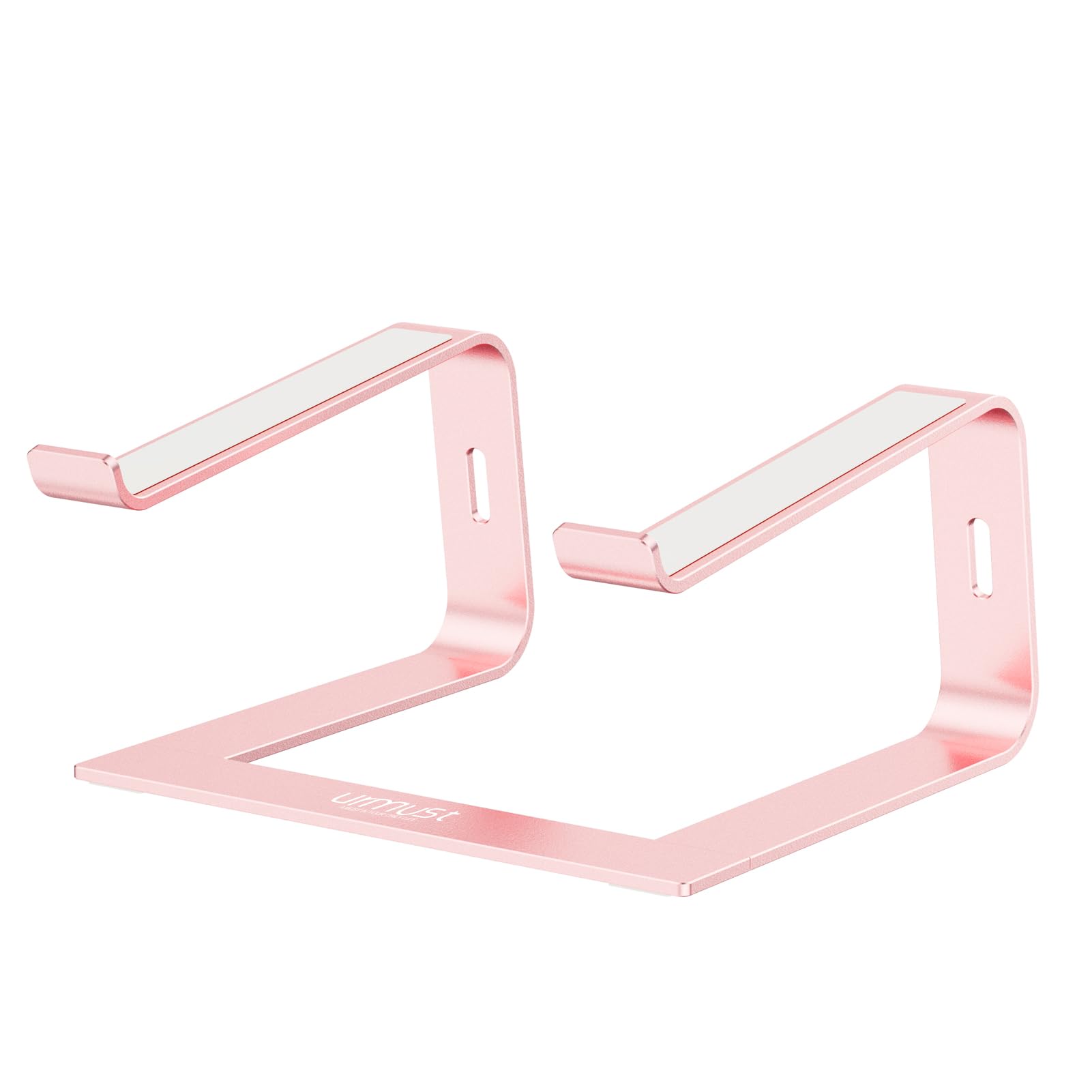 Urmust Aluminum Laptop Stand for Desk - Rose Gold Ergonomic Riser Holder Compatible with MacBook Air Pro, Dell, HP, Lenovo, Samsung, Alienware & All 11-15.6