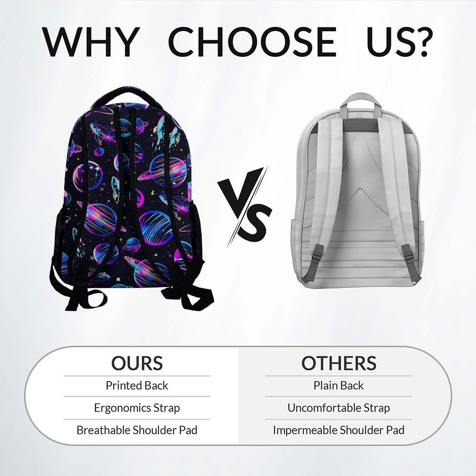 17 Inch Boys Planet Backpack for School - Adjustable Straps, Durable & Lightweight Black Bookbag for Kids | Perfect for Elementary Students, Daily Commute & Travel