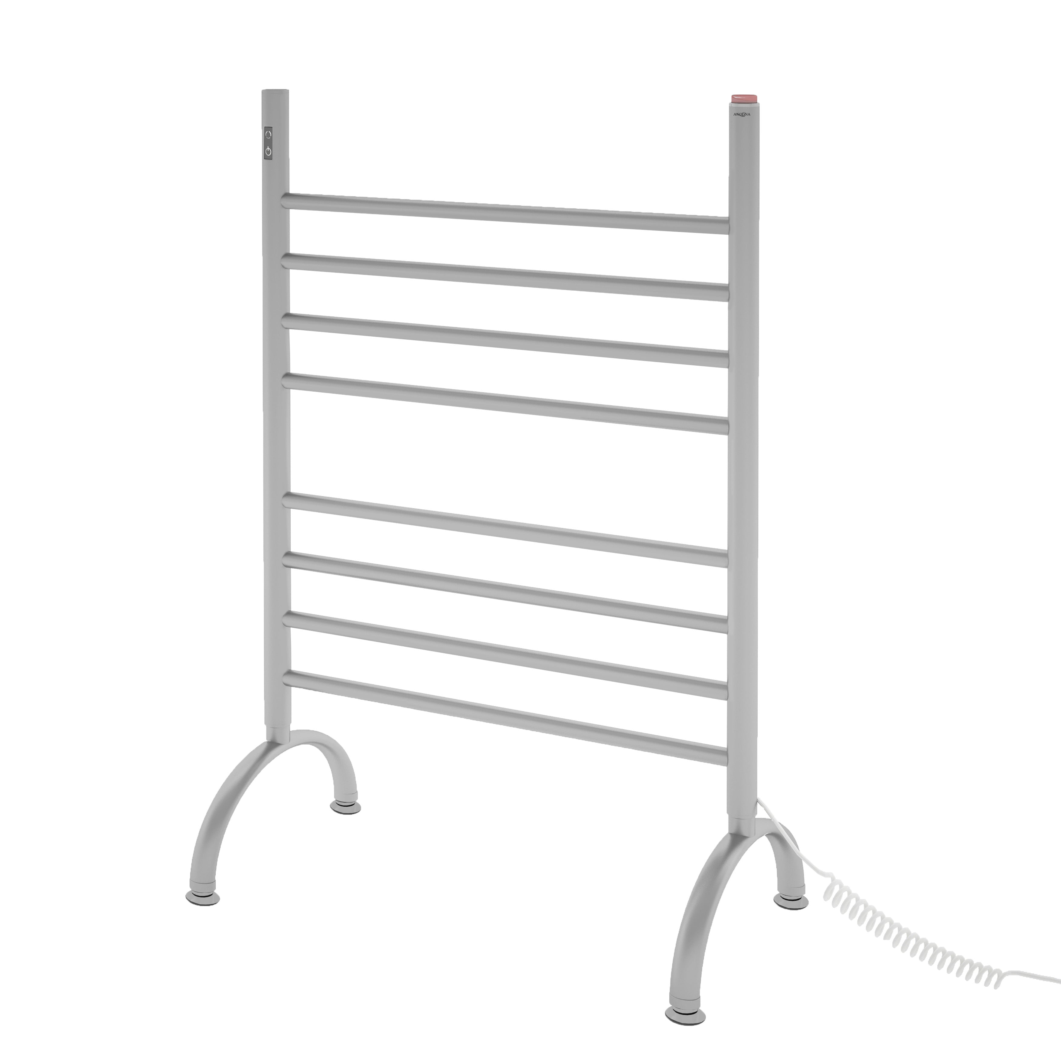Essentia OBT 8 Bar Brushed Stainless Steel Wall Mounted Towel Warmer with Built-in Timer - Perfect for Bathrooms, Spas & Luxury Homes