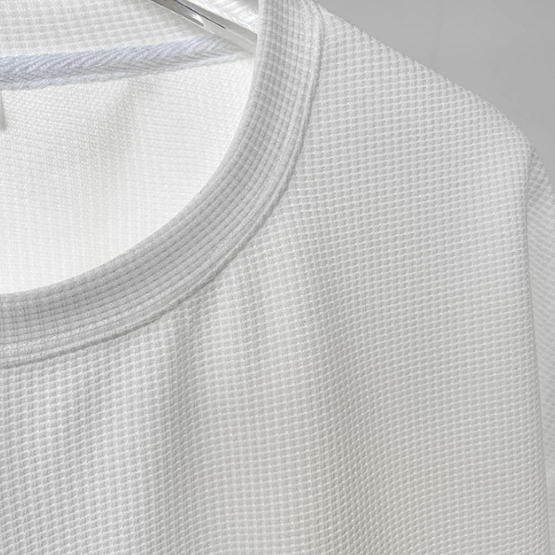 Men's Comfort Waffle Short Sleeve T-Shirt - Breathable Crew Neck Plain Tee for Summer | Casual Wear, Gym, Outdoor Activities